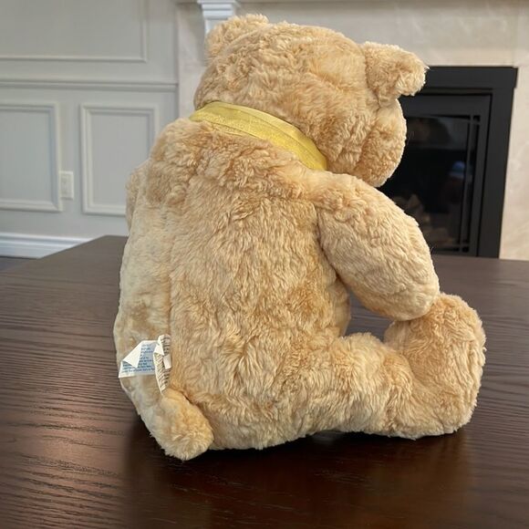 GUND Heads & Tales Blonde Golden Bear w Yellow Bow 11” tall Excellent Condition - Picture 3 of 8